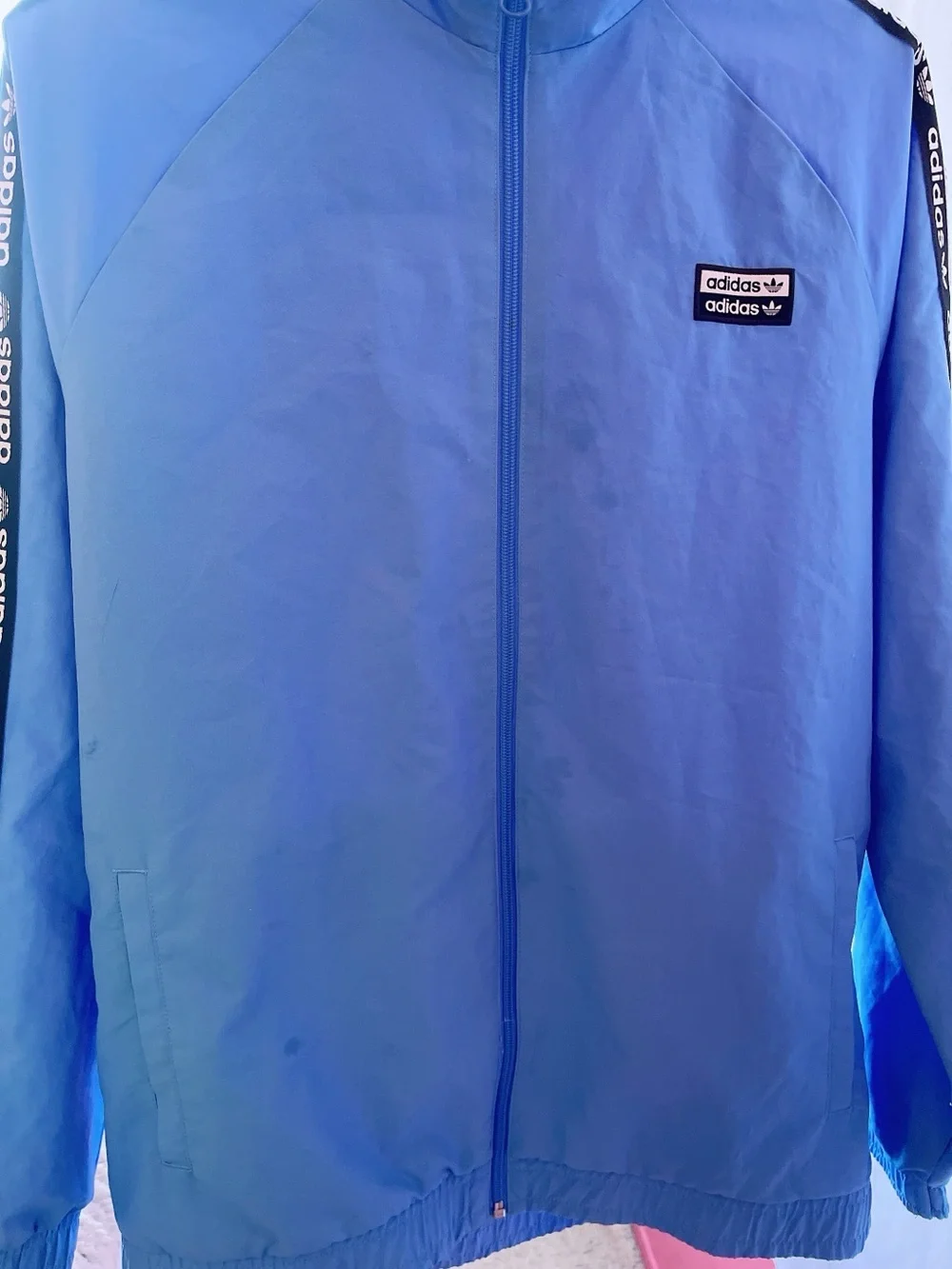 Adidas Blue Track Full Zip Jacket 🩵🔲✨